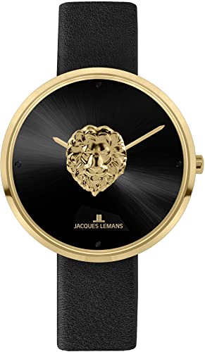 Jacques Lemans Damenarmbanduhr 1-2092F schwarzes Lederband von JACQUES LEMANS