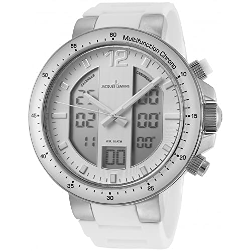 Jacques Lemans Herren Analog-Digital Quarz Smart Watch Armbanduhr mit Silikon Armband 1-1726B von JACQUES LEMANS