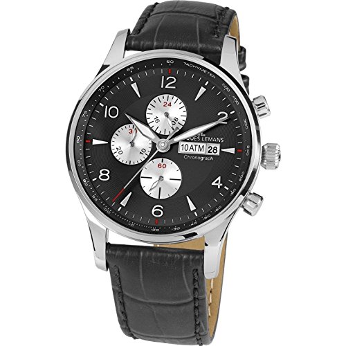 Jacques Lemans Herren Analog Quarz Smart Watch Armbanduhr mit Leder Armband 1-1844A von JACQUES LEMANS