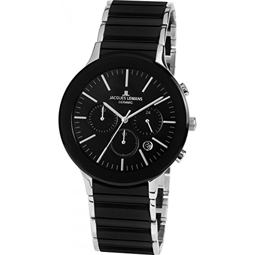 Jacques Lemans Herren Analog Quarz Uhr mit Edelstahl Armband 1-1854A von JACQUES LEMANS
