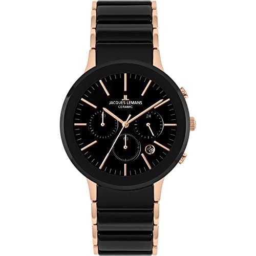 Jacques Lemans Herren Analog Quarz Uhr mit Edelstahl Armband 1-1854C von JACQUES LEMANS