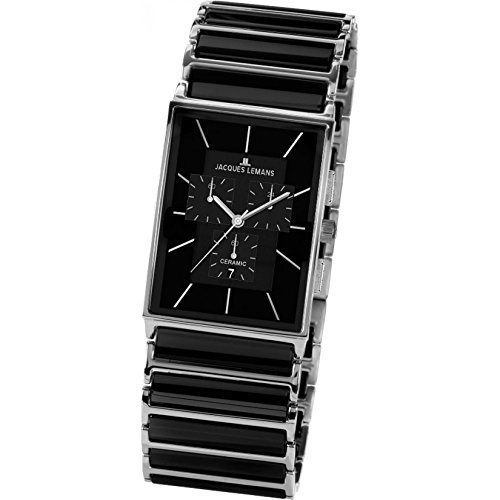 Jacques Lemans Herren Analog Quarz Uhr mit Edelstahl Armband 1-1900A von JACQUES LEMANS
