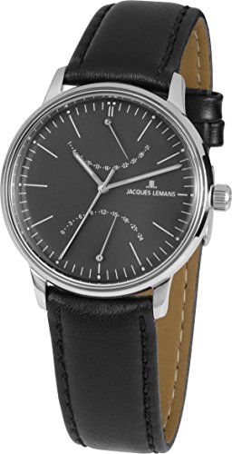 Jacques Lemans Herren Analog Quarz Uhr mit Leder Armband N-218A von JACQUES LEMANS