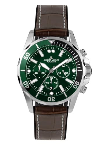 Jacques Lemans Herren-Armbanduhr Chronograph Liverpool Braun/Grün 1-2091C von JACQUES LEMANS