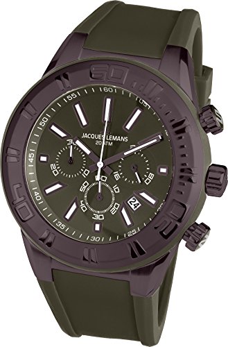 Jacques Lemans Herren Armbanduhr Chronograph Quarz Silikon 1-1820I von JACQUES LEMANS