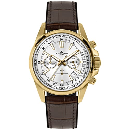 JACQUES LEMANS Herren Analog Quarz Uhr 1-2117F von JACQUES LEMANS