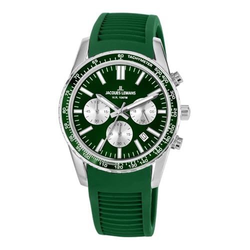 JACQUES LEMANS Unisex-Uhren Analog Quarz One Size Grün 32016508 von JACQUES LEMANS