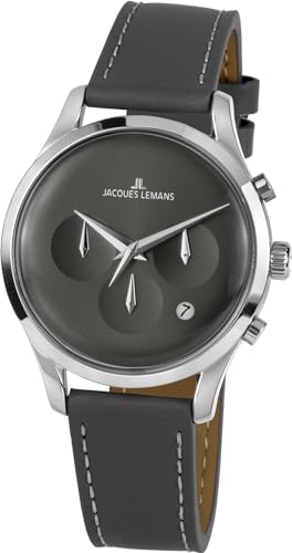 JACQUES LEMANS Unisex-Uhren Analog Quarz One Size Grau 32016515 von JACQUES LEMANS