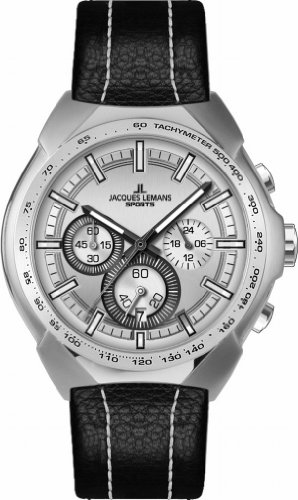 Jacques Lemans Sports Herren-Armbanduhr XL Jürgen Melzer Collection Chronograph Leder 1-1675B von JACQUES LEMANS