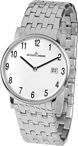 Jacques Lemans Unisex Analog Quarz Uhr mit Edelstahl Armband 1-1848F von JACQUES LEMANS