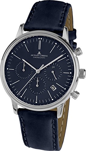 Jacques Lemans Unisex Analog Quarz Uhr mit Leder Armband N-209ZC von JACQUES LEMANS