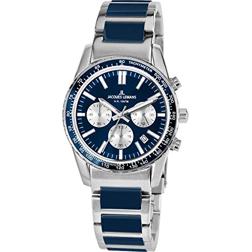 JACQUES LEMANS Armbanduhr Chronograph Liverpool Blau Ø 39 mm 1-2059I von JACQUES LEMANS