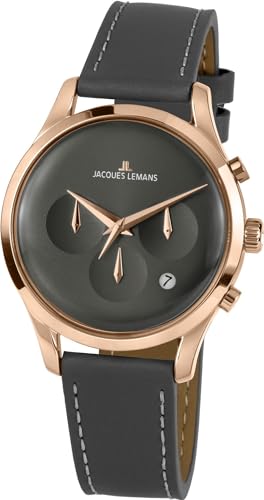 Jacques Lemans Unisex-Uhren Analog Quarz One Size Grau/Roségold 32016515 von JACQUES LEMANS