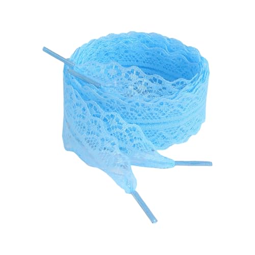 JADEWaa 1 Paar elegante Schnürsenkel für Damen und Mädchen, lässige Sneaker, 3 cm breit, flache Schnürsenkel, Schuhringe, Ersatz, hellblau, 120 von JADEWaa
