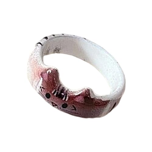 JADEWaa Handgefertigte Cartoon-Katzenringe mit Tiermotiven, Fingerschmuck, Accessoire für Frauen und Mode-Enthusiasten, Neujahr, 1.8-2cm, Kunststoff / Harz JADEWaa Handgefertigte Cartoon-Katzenringe mit Tiermotiven, Fingerschmuck, Accessoire für Frauen und Mode-Enthusiasten, Neujahr, 1.8-2cm, Kunststoff / Harz von JADEWaa
