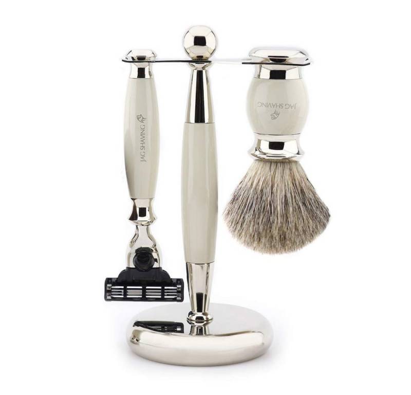 JAG SHAVING Rasierpinsel-Set 3-teiliges Rasierset für Herren und Damen, 3 Rasierer, 3 tlg. von JAG SHAVING