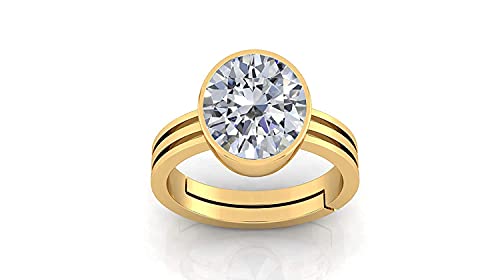 JAGDAMBA GEMS 11,25 Ratti 10,11 Karat/Jarkan Edelstein Natürlicher Zirkon Stein Rashi Ratna Ashtadhatu Verstellbarer Goldring für astrologische Zwecke für Damen und Herren vergoldet Zirkonia, JAGDAMBA GEMS 11,25 Ratti 10,11 Karat/Jarkan Edelstein Natürlicher Zirkon Stein Rashi Ratna Ashtadhatu Verstellbarer Goldring für astrologische Zwecke für Damen und Herren vergoldet Zirkonia, von JAGDAMBA GEMS