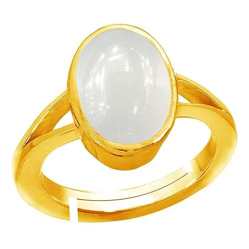 JAGDAMBA GEMS 11.25 Ratti 10.14 Karat Precious Original Mondstein Edelstein Zertifiziert Unbeheizt Unbehandelt A+ Qualität Natürlicher Regenbogen Mondstein Edelstein Ring Vergoldet Mondstein, JAGDAMBA GEMS 11.25 Ratti 10.14 Karat Precious Original Mondstein Edelstein Zertifiziert Unbeheizt Unbehandelt A+ Qualität Natürlicher Regenbogen Mondstein Edelstein Ring Vergoldet Mondstein, von JAGDAMBA GEMS