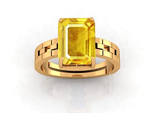 JAGDAMBA GEMS 17,25 Ratti 16,40 Karat unbeheizt A+ Qualität natürlicher gelber Saphir Pukhraj Edelstein vergoldet Ring für Damen und Herren, Vergoldet, Gelber Saphir JAGDAMBA GEMS 17,25 Ratti 16,40 Karat unbeheizt A+ Qualität natürlicher gelber Saphir Pukhraj Edelstein vergoldet Ring für Damen und Herren, Vergoldet, Gelber Saphir von JAGDAMBA GEMS
