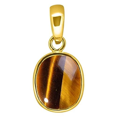 JAGDAMBA GEMS 4,25 Ratti 3,64 Karat 100% natürlicher, erdabgebauter Tigerauge/Tigerauge/Tigerauge/Tigerauge, vergoldeter Anhänger, Edelstein, natürlicher zertifizierter loser Stein, Vergoldet, JAGDAMBA GEMS 4,25 Ratti 3,64 Karat 100% natürlicher, erdabgebauter Tigerauge/Tigerauge/Tigerauge/Tigerauge, vergoldeter Anhänger, Edelstein, natürlicher zertifizierter loser Stein, Vergoldet, von JAGDAMBA GEMS