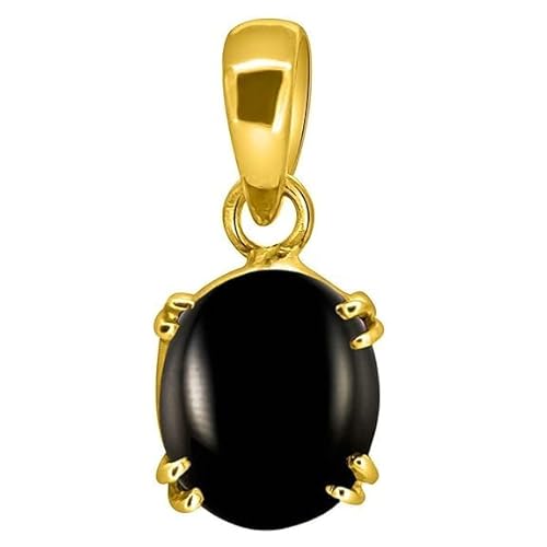 JAGDAMBA GEMS 4,62 Karat schwarzer Sulemani-Hakik-Stein-Anhänger AAA+ Qualität natürlicher Sulemani Hakik/Hakeek loser Edelstein für Damen und Herren, Vergoldet, Hakik JAGDAMBA GEMS 4,62 Karat schwarzer Sulemani-Hakik-Stein-Anhänger AAA+ Qualität natürlicher Sulemani Hakik/Hakeek loser Edelstein für Damen und Herren, Vergoldet, Hakik von JAGDAMBA GEMS
