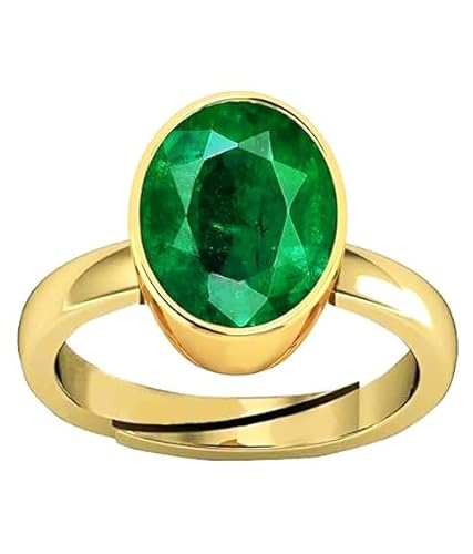 JAGDAMBA GEMS 6,25 Ratti 5,34 Karat Smaragd Ring Panna Stein Ring Einstellbarer Zertifizierter Natürlicher Edelstein für Damen Herren Smaragd Ring Vergoldet Smaragd, Vergoldet, Smaragd JAGDAMBA GEMS 6,25 Ratti 5,34 Karat Smaragd Ring Panna Stein Ring Einstellbarer Zertifizierter Natürlicher Edelstein für Damen Herren Smaragd Ring Vergoldet Smaragd, Vergoldet, Smaragd von JAGDAMBA GEMS