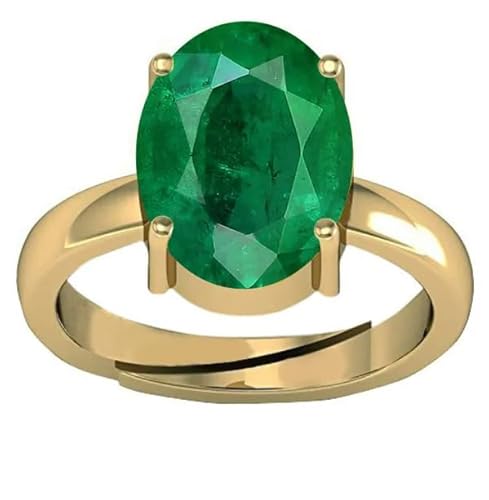 JAGDAMBA GEMS 6,25 Ratti 5,45 Karat Smaragd Ring Panna Stein Ring Einstellbarer Zertifizierter Natürlicher Edelstein für Damen und Herren Vergoldet Smaragd, Vergoldet, Smaragd JAGDAMBA GEMS 6,25 Ratti 5,45 Karat Smaragd Ring Panna Stein Ring Einstellbarer Zertifizierter Natürlicher Edelstein für Damen und Herren Vergoldet Smaragd, Vergoldet, Smaragd von JAGDAMBA GEMS