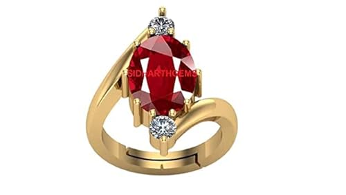 JAGDAMBA GEMS 6.25 Ratti 5.16 Karat A+ Qualität Natürlicher Burma Rubin Manik Unerhitzter Unbehandelter Edelstein Goldring für Damen Herren Vergoldet Rubin, Vergoldet, Rubin JAGDAMBA GEMS 6.25 Ratti 5.16 Karat A+ Qualität Natürlicher Burma Rubin Manik Unerhitzter Unbehandelter Edelstein Goldring für Damen Herren Vergoldet Rubin, Vergoldet, Rubin von JAGDAMBA GEMS
