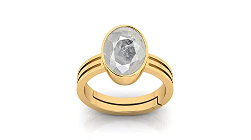 JAGDAMBA GEMS 7.00 Ratti zertifizierter, unbehandelter natürlicher Panchdhatu Adjaistaible Goldring weißer Saphir Pukhraj loser Edelstein für Damen und Herren, Natürlicher Saphir, weißer Saphir, JAGDAMBA GEMS 7.00 Ratti zertifizierter, unbehandelter natürlicher Panchdhatu Adjaistaible Goldring weißer Saphir Pukhraj loser Edelstein für Damen und Herren, Natürlicher Saphir, weißer Saphir, von JAGDAMBA GEMS
