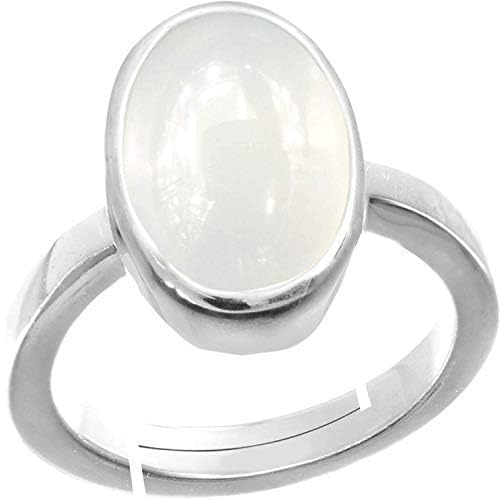 JAGDAMBA GEMS 8,25 Ratti 7,84 Karat A+ Qualität Regenbogen Mondstein Edelstein Ring für Damen und Herren, Versilbert, Mondstein JAGDAMBA GEMS 8,25 Ratti 7,84 Karat A+ Qualität Regenbogen Mondstein Edelstein Ring für Damen und Herren, Versilbert, Mondstein von JAGDAMBA GEMS