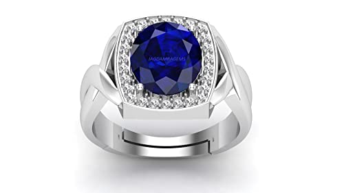 JAGDAMBA GEMS Blauer Saphirring 9,25 Ratti 8,40 Karat unbeheizt und unbehandelt Neelam Natürlicher Ceylon Edelstein für Männer u, Natürlicher blauer Saphir-Neelam-Edelsteinring, Blauer Saphir JAGDAMBA GEMS Blauer Saphirring 9,25 Ratti 8,40 Karat unbeheizt und unbehandelt Neelam Natürlicher Ceylon Edelstein für Männer u, Natürlicher blauer Saphir-Neelam-Edelsteinring, Blauer Saphir von JAGDAMBA GEMS