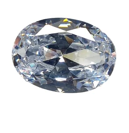 JAGDAMBA GEMS Safed Zirkon Stein Original zertifiziert 9,25 Ratti Seltener & echter Zirkon Stein Edelstein Edelstein weißer Zirkon Edelstein Ovale Form AA++ Jarkan Ratan für Damen und Herren, Free von JAGDAMBA GEMS
