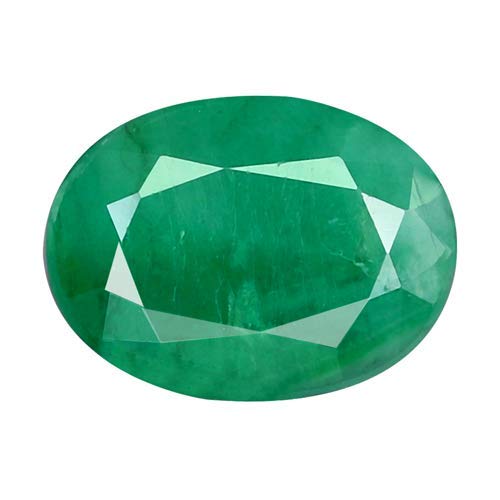 JAGDAMBA GEMS Sambischer Smaragd/Panna Earth Mind Stone 6,65 Karat/7,25 Ratti Unbeheizt Unbehandelt Natürlich Original Zertifiziert AAA++ Qualität für Männer und Frauen {Lab Approved}, Natürlicher von JAGDAMBA GEMS