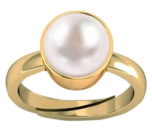 JAGDAMBA GEMS Südseeperle 14,25 Ratti 13,50 Karat natürliche Perle Edelstein Original zertifiziert Moti verstellbar astrologisch panchhdhaatu/Ashtadhatu vergoldeter Ring für Damen und Herren, JAGDAMBA GEMS Südseeperle 14,25 Ratti 13,50 Karat natürliche Perle Edelstein Original zertifiziert Moti verstellbar astrologisch panchhdhaatu/Ashtadhatu vergoldeter Ring für Damen und Herren, von JAGDAMBA GEMS