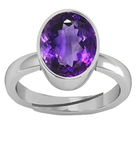 JAGDAMBA GEMS Zertifizierter unbeheizter Katela-Ring mit 5,25 Karat, natürlicher Edelstein, Amethyst, Silberring für Damen und Herren, zertifiziert – zertifiziert, versilbert, Amethyst, Versilbert, JAGDAMBA GEMS Zertifizierter unbeheizter Katela-Ring mit 5,25 Karat, natürlicher Edelstein, Amethyst, Silberring für Damen und Herren, zertifiziert – zertifiziert, versilbert, Amethyst, Versilbert, von JAGDAMBA GEMS