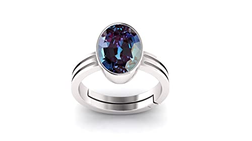 JAGDAMBA GEMS Zertifizierter unbeheizter Ring 5,25 Ratti A+ Qualität natürlicher Alexandrit für Damen und Herren (GGTL Lab - zertifiziert), Natürlicher Alexandrit-Edelstein, Alexandrit von JAGDAMBA GEMS