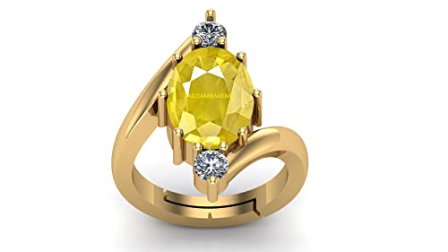 JAGDAMBA GEMS Zertifizierter unbeheizter unbehandelter 11,00 Karat A+ Qualität natürlicher gelber Saphir Pukhraj Edelstein vergoldeter Ring für Damen und Herren, Gelber Saphir in AAA++-Qualität, JAGDAMBA GEMS Zertifizierter unbeheizter unbehandelter 11,00 Karat A+ Qualität natürlicher gelber Saphir Pukhraj Edelstein vergoldeter Ring für Damen und Herren, Gelber Saphir in AAA++-Qualität, von JAGDAMBA GEMS