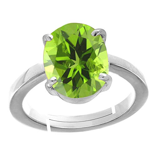 JAGDAMBA GEMS Zertifizierter unbeheizter unbehandelter 7,25 Ratti 6,42 Karat A+ Qualität natürlicher Peridot Edelstein Ring für Damen und Herren, versilbert, Peridot, Versilbert, Peridot JAGDAMBA GEMS Zertifizierter unbeheizter unbehandelter 7,25 Ratti 6,42 Karat A+ Qualität natürlicher Peridot Edelstein Ring für Damen und Herren, versilbert, Peridot, Versilbert, Peridot von JAGDAMBA GEMS