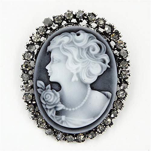 JAGETRADE Brosche Party Queen Lady Vintage viktorianischen Design Cameo Bronze Brosche von Bhgytec