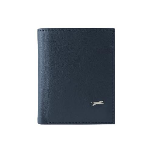 JAGUAR Faltbarer Kartenhalter aus Leder, 10 Kartenfächer, Blau von JAGUAR