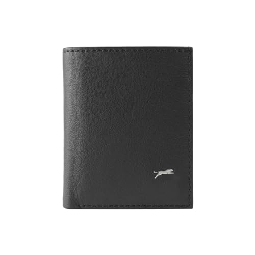 JAGUAR Faltbarer Kartenhalter aus Leder, 10 Kartenfächer, Schwarz von JAGUAR