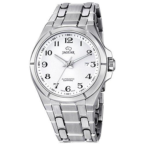 JAGUAR Herren-Armbanduhr Elegant analog Edelstahl-Armband silber Automatik-Uhr Ziffernblatt silber UJ669/5 von JAGUAR