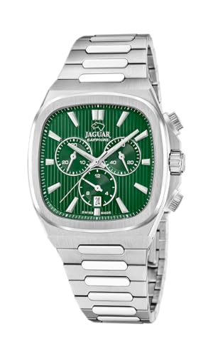 JAGUAR Herrenuhr J1048/3 Rondcarre Edelstahlgehäuse, silberfarbenes Edelstahl-Armband, silberfarben von JAGUAR