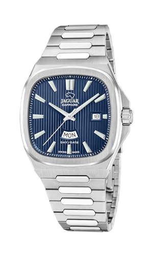 JAGUAR Herrenuhr J1049/2 Rondcarre Edelstahlgehäuse, silberfarbenes Edelstahl-Armband, silberfarben von JAGUAR