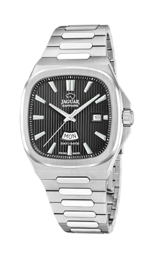 JAGUAR Herrenuhr J1049/4 Rondcarre Edelstahlgehäuse, silberfarben, Edelstahl-Armband, silberfarben von JAGUAR