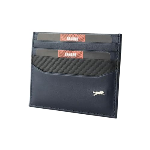 JAGUAR Slim Kreditkartenetui aus Leder, 8 Fächer, Blau von JAGUAR