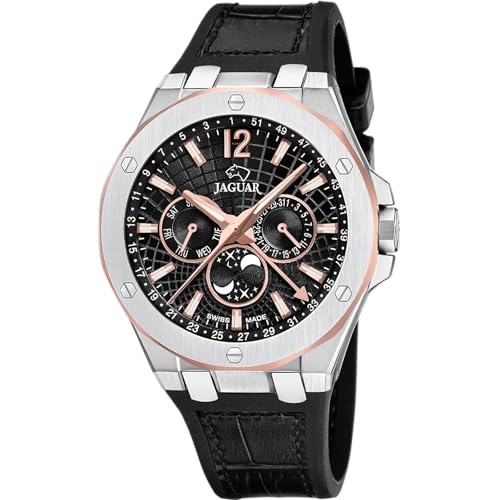 JAGUAR Uhr Für Herren J1040/4 Diplomatic Multi Edelstahl Case SchwarzLeder Band von JAGUAR