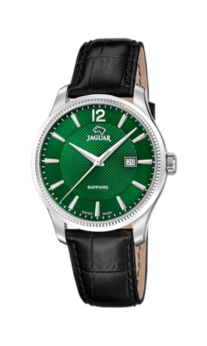 JAGUAR Uhr Für Herren J1042/6 Essentia Silber Case SchwarzLeder Band von JAGUAR