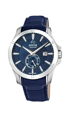 JAGUAR Uhr Für Herren J878/2 Acamar Silber Edelstahl Case BlauLeder Band von JAGUAR