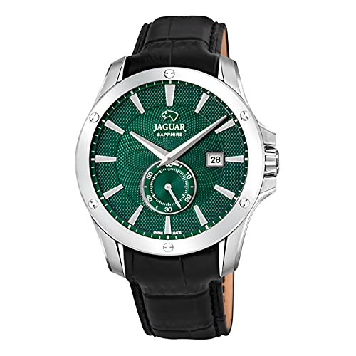 JAGUAR Uhr Für Herren J878/3 Acamar Silber Edelstahl Case SchwarzLeder Band von JAGUAR